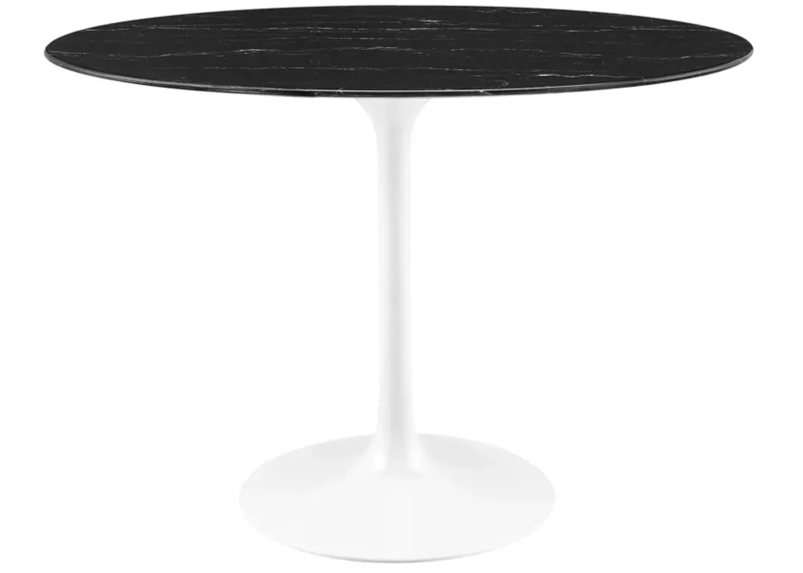 Modway - Lippa 42" Round Artificial Marble Dining Table White Black