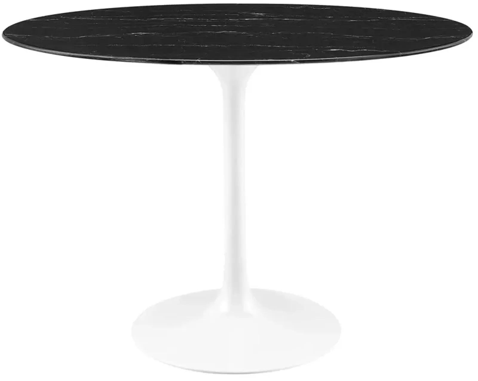 Modway - Lippa 42" Round Artificial Marble Dining Table White Black