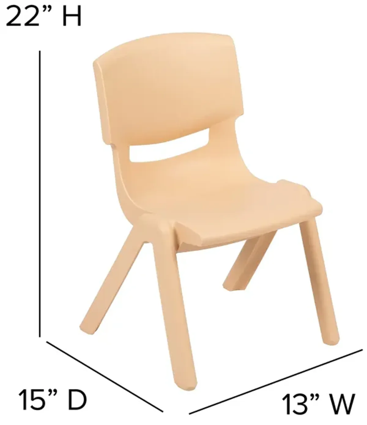 Flash Furniture Whitney 2 Pack Natural Plastic Stackable School Chair with 12" Seat Height