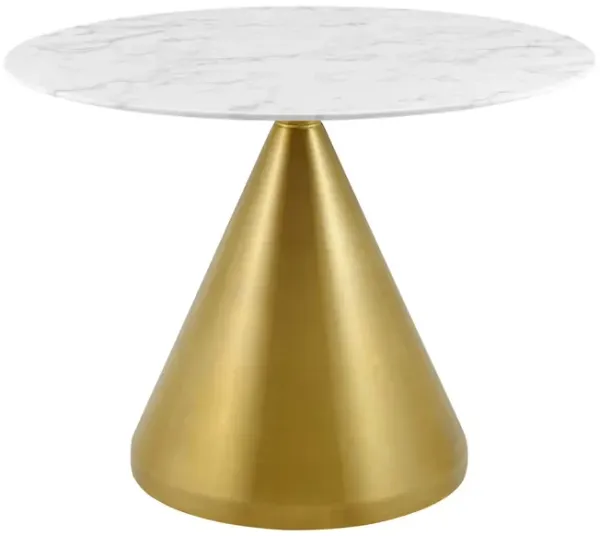 Modway - Tupelo 40" Artificial Marble Dining Table Gold White