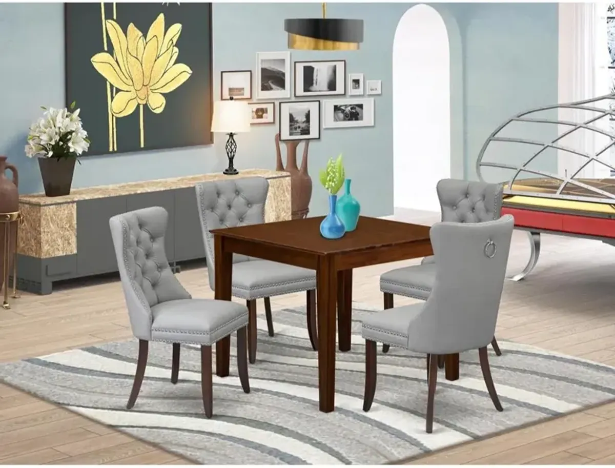 5 Piece Kitchen Table & Chairs Set Consists of a Square Dining Table