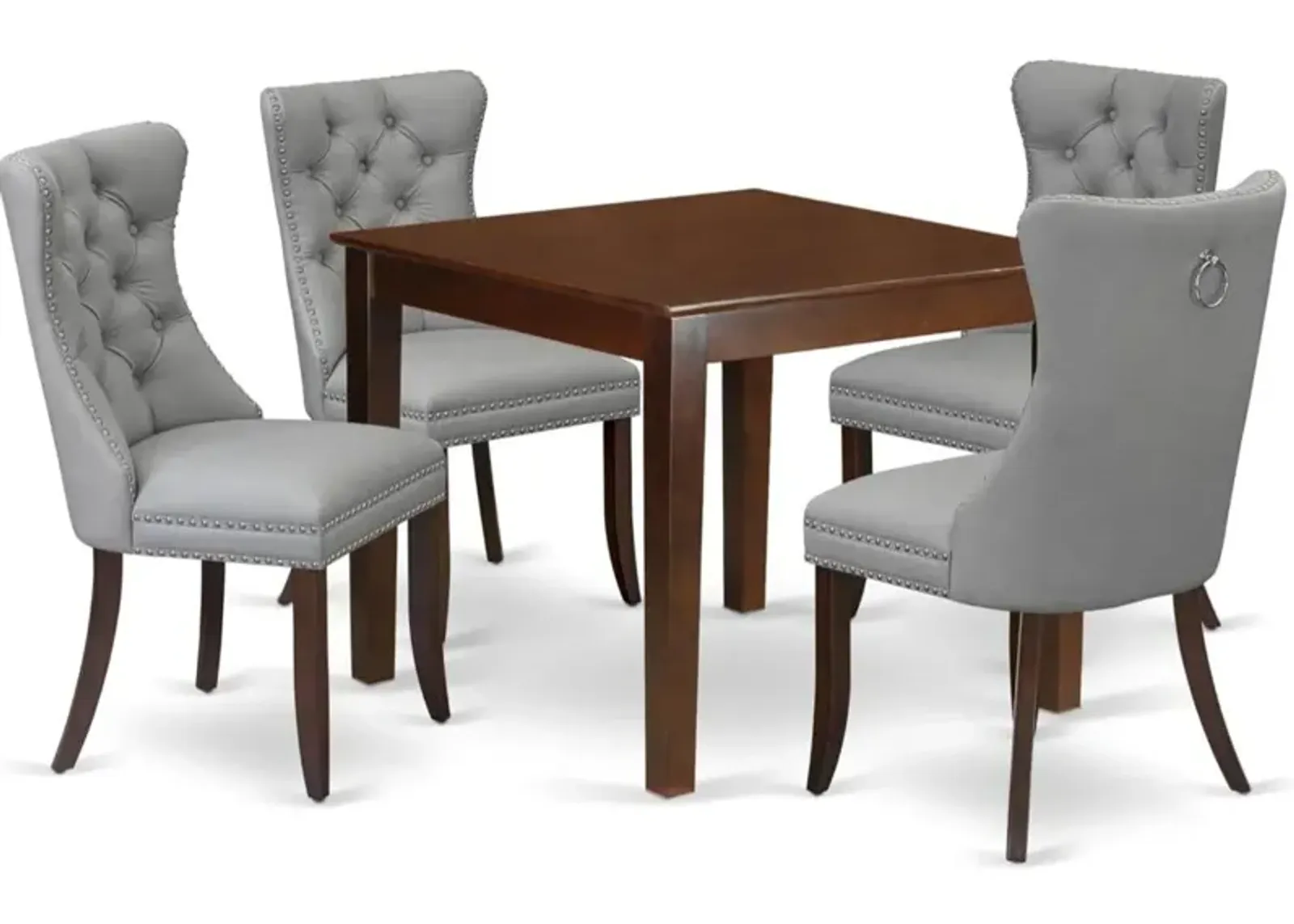 5 Piece Kitchen Table & Chairs Set Consists of a Square Dining Table