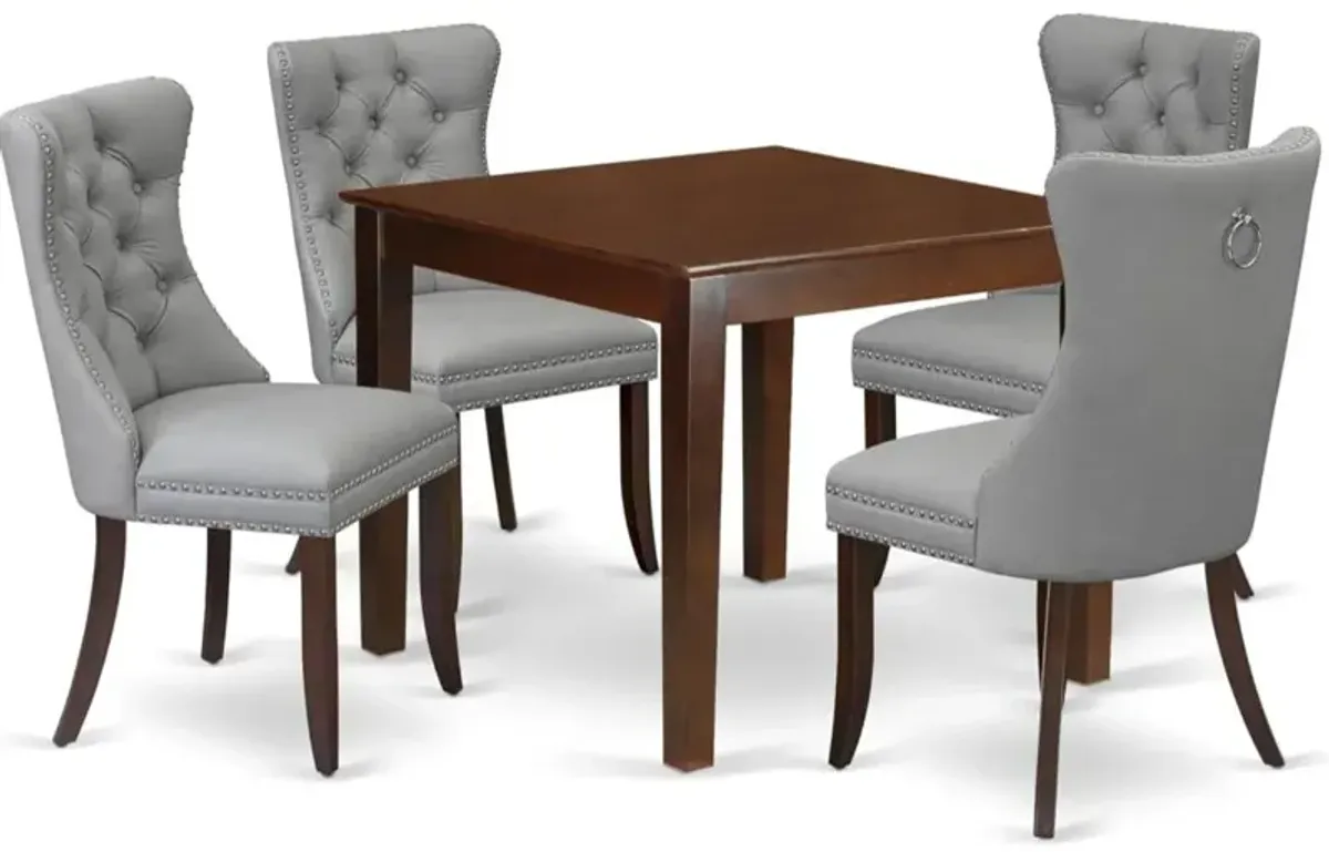 5 Piece Kitchen Table & Chairs Set Consists of a Square Dining Table