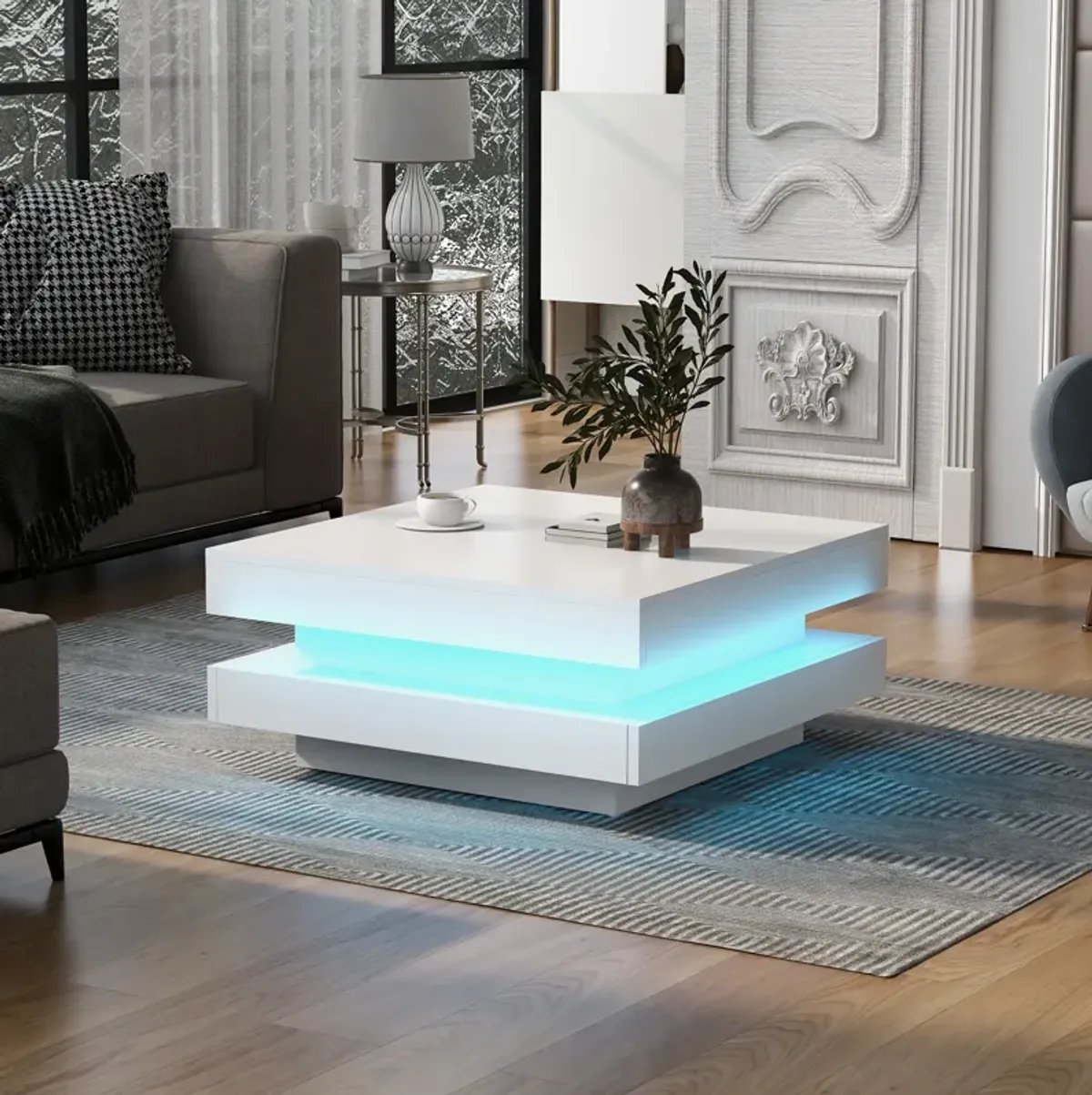 Merax 2-Tier Square Coffee Table