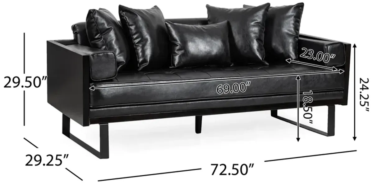 Merax Modern PU Leather Loveseat Sofa