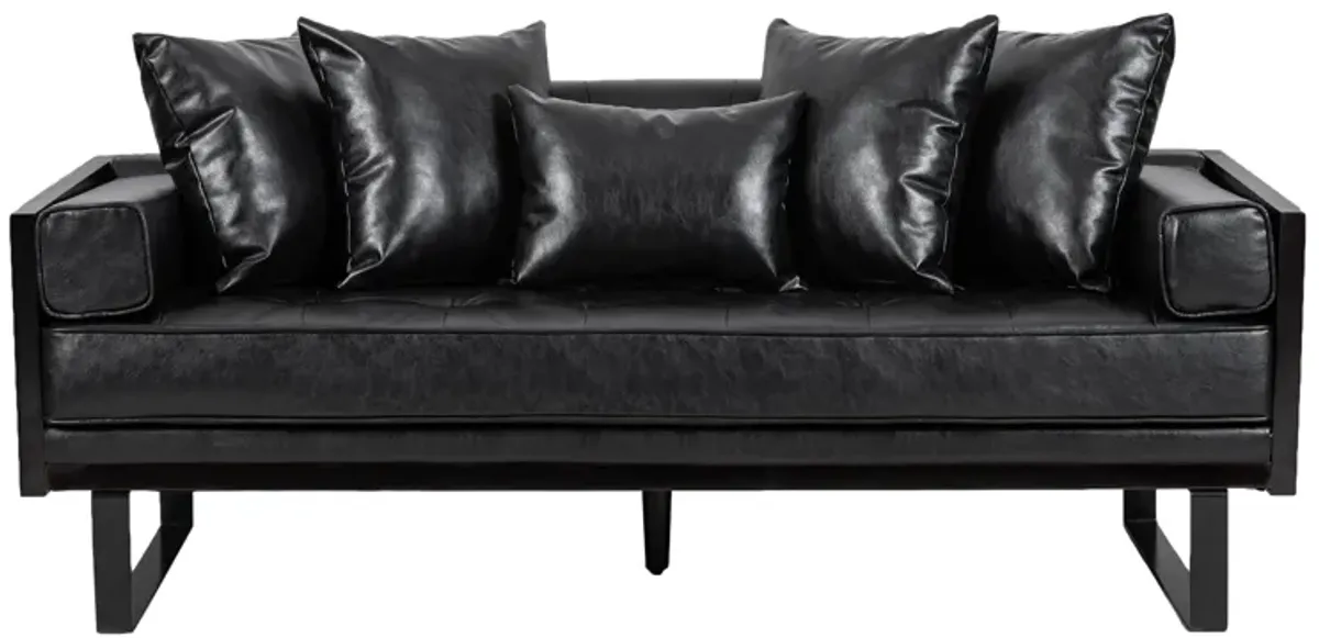 Merax Modern PU Leather Loveseat Sofa