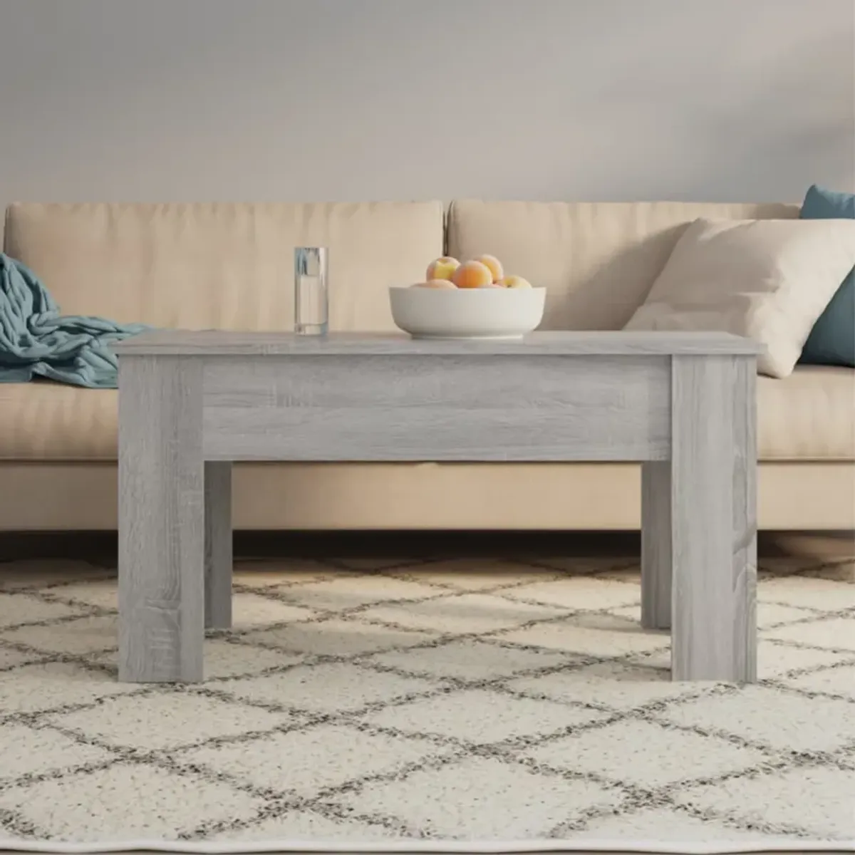 vidaXL Coffee Table Gray Sonoma 39.8"x19.3"x20.5" Engineered Wood