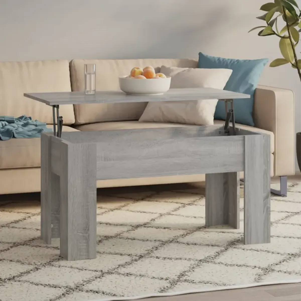 vidaXL Coffee Table Gray Sonoma 39.8"x19.3"x20.5" Engineered Wood