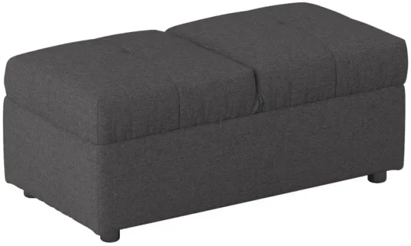 Caroline 41 Inch Modern Storage Ottoman Bench, Converts to a Chair,  Gray-Benzara