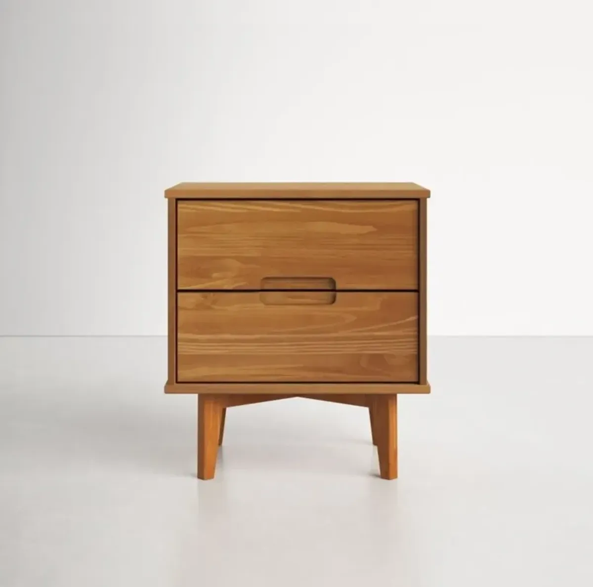 Hivvago Farmhouse 2 Drawer Solid Wood Nightstand