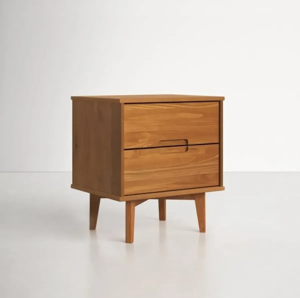 Hivvago Farmhouse 2 Drawer Solid Wood Nightstand