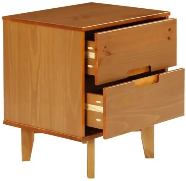 Hivvago Farmhouse 2 Drawer Solid Wood Nightstand