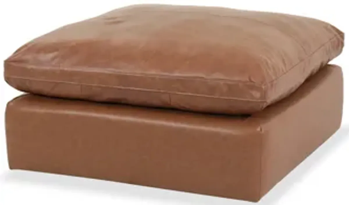 Emilia Oversized Leather Accent Ottoman