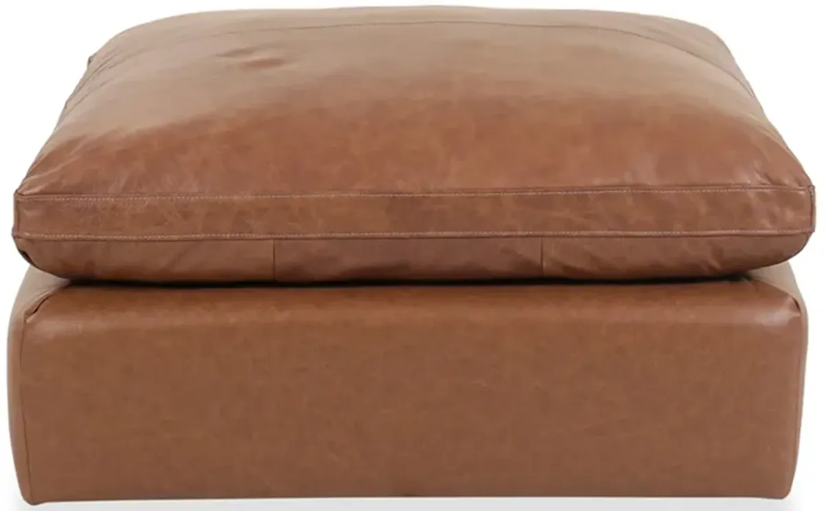 Emilia Oversized Leather Accent Ottoman