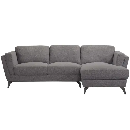 Stylish Sectional Sofa Comfortable and Spacious Couch Gray Fabric