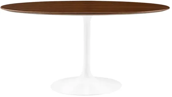 Modway - Lippa 60" Oval Wood Grain Dining Table Walnut