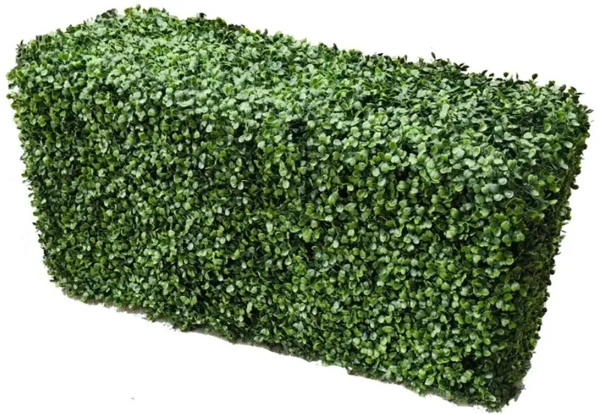 Premium Two Tone Green Artificial Boxwood Hedge 40"L x 20"H Commercial Grade UV Resistant