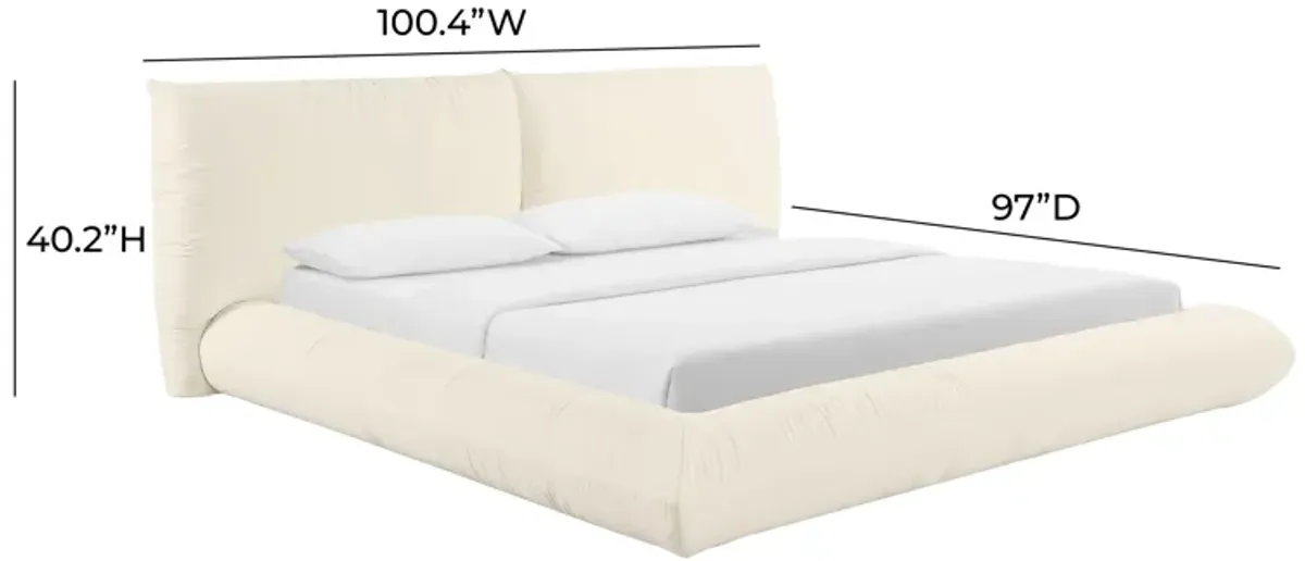 Romp Cream 100% Recycled Linen King Bed