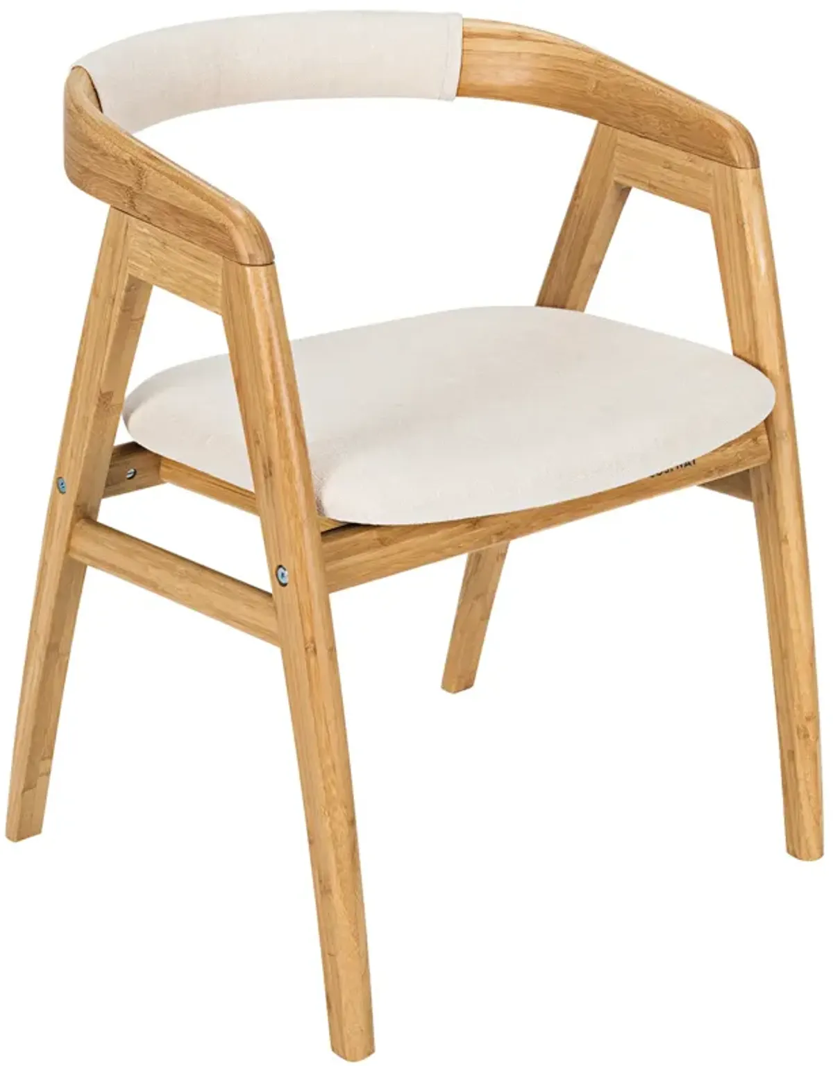 Leisure Bamboo Dining Chair with Curved Back and Anti-slip Foot Pads-Natural