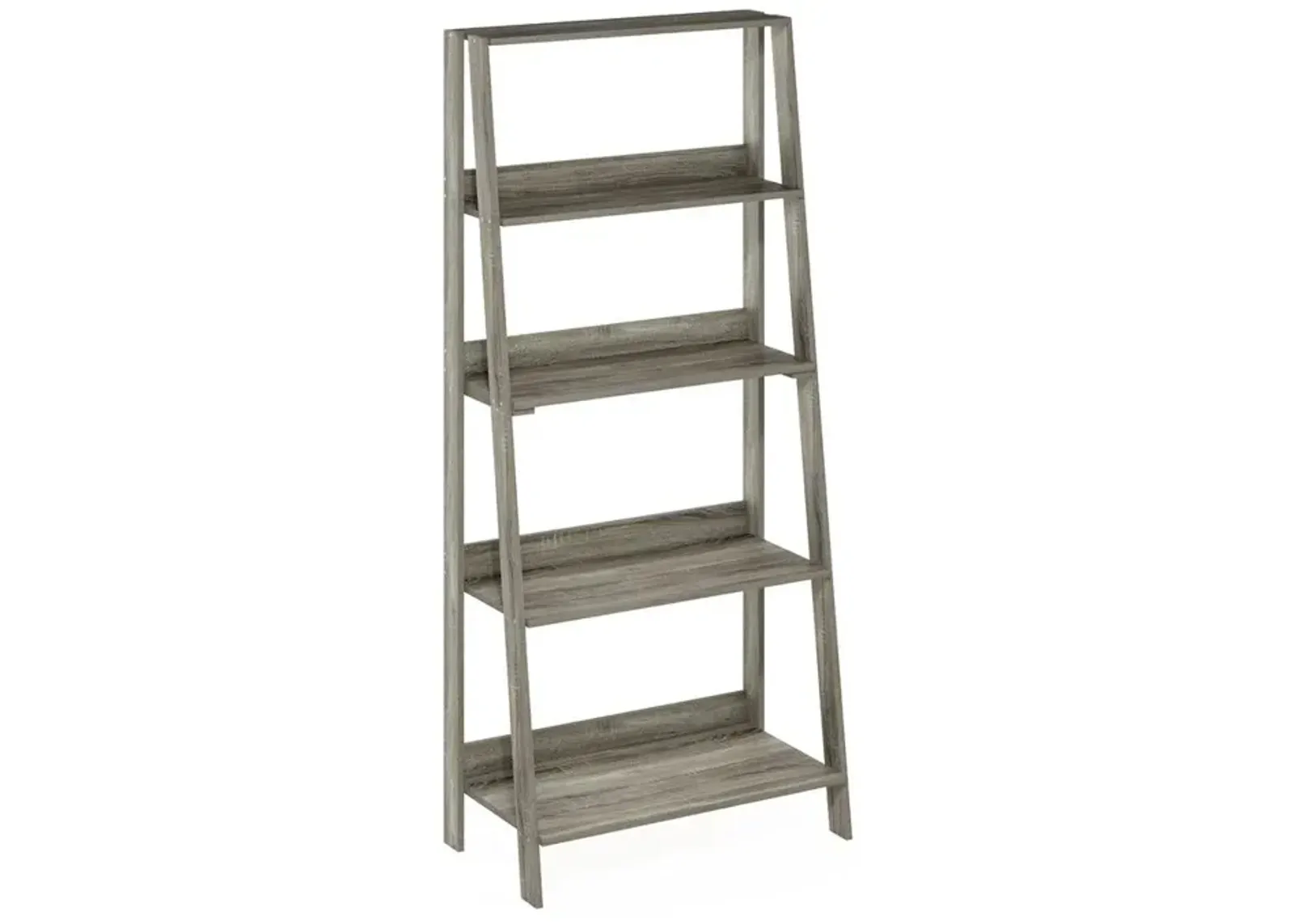 Furinno 5-Tier Ladder Bookcase Display Shelf, French Oak