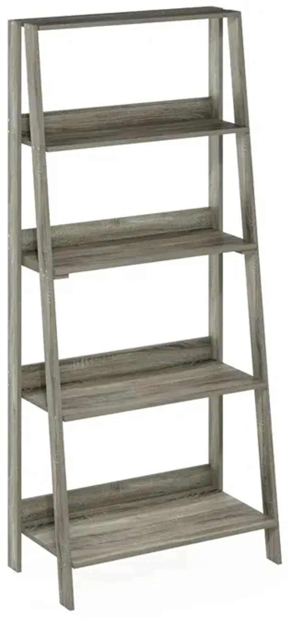 Furinno 5-Tier Ladder Bookcase Display Shelf, French Oak