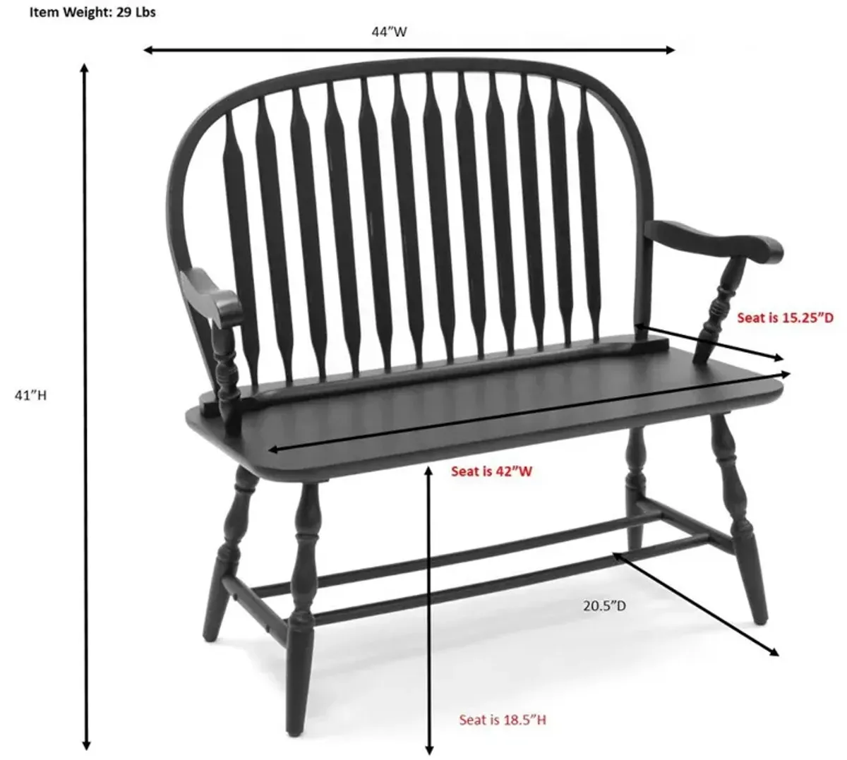 Carolina Living Windsor Bench - American Oak