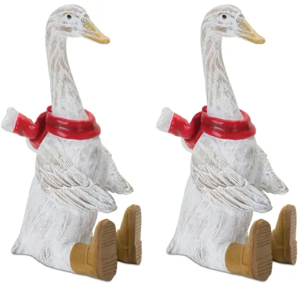 Christmas Goose with Boots for Whimsical Holiday Decor and Festive Christmas Display (Set of 2)