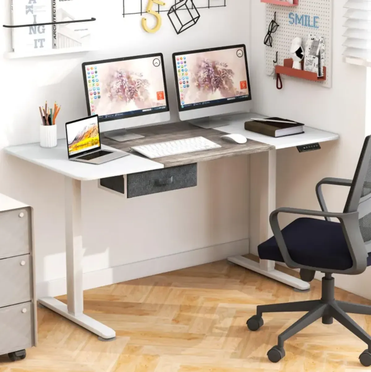 Hivvago Height Adjustable Electric Standing Desk with USB Charging Port