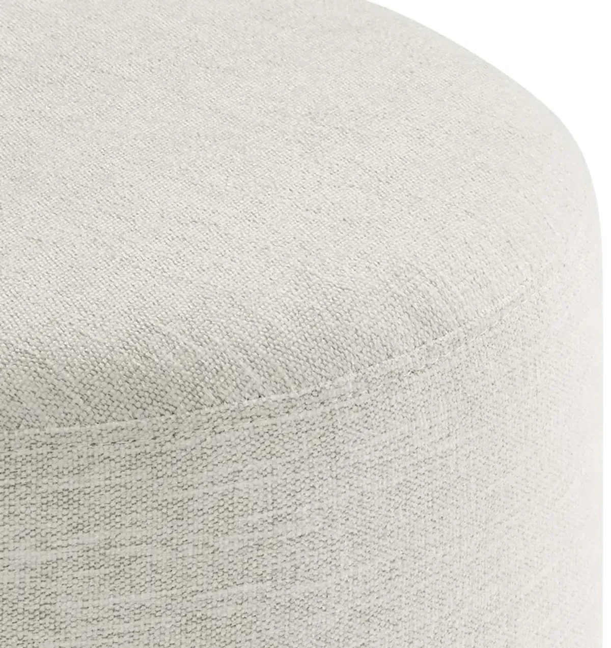 Callum 16" Round Woven Heathered Fabric Upholstered Ottoman