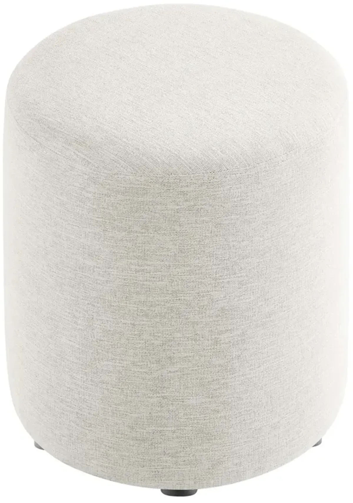 Callum 16" Round Woven Heathered Fabric Upholstered Ottoman