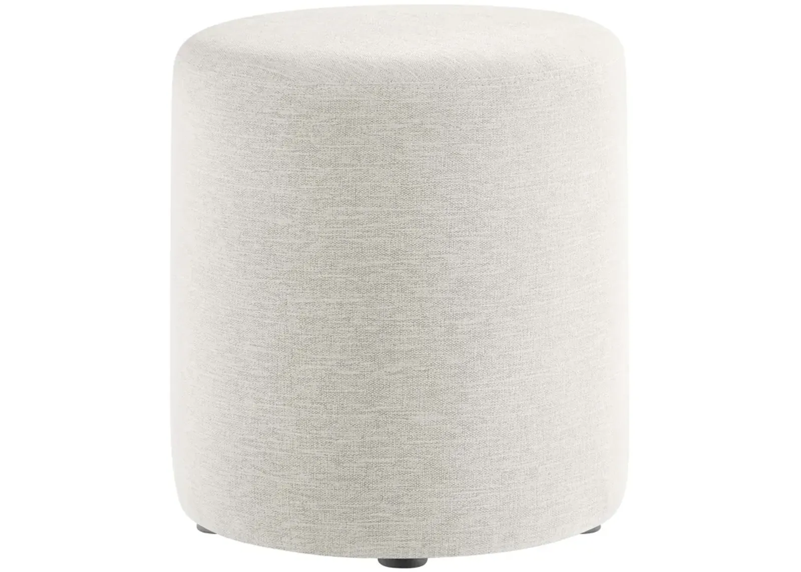 Callum 16" Round Woven Heathered Fabric Upholstered Ottoman