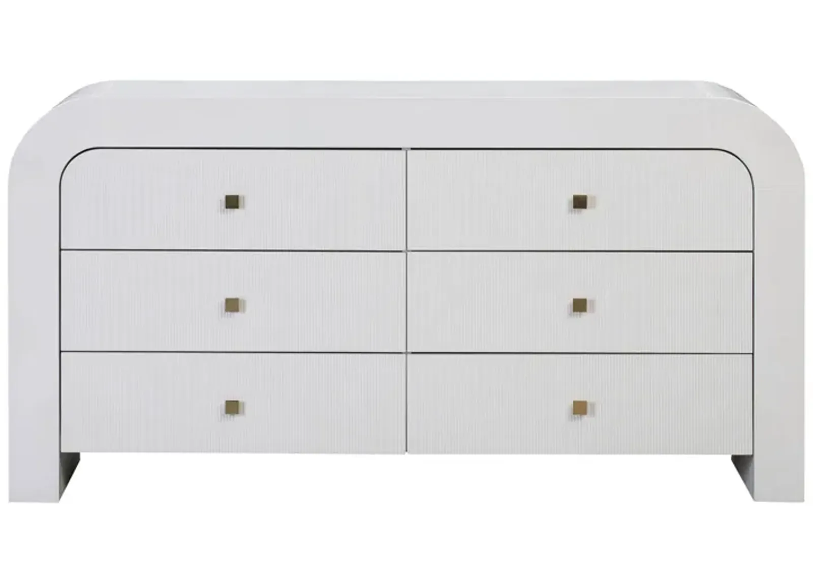 Hump 6 Drawer White Dresser