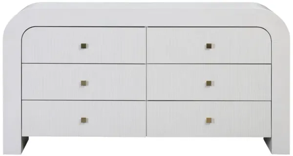 Hump 6 Drawer White Dresser