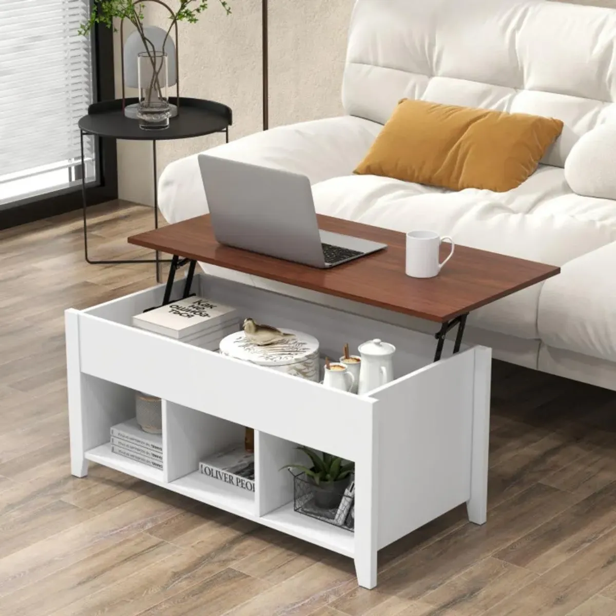 Hivvago Lift Top Coffee Table with Hidden Storage Compartment