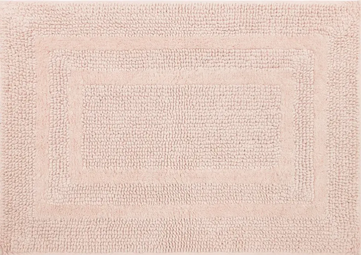 Cotton Reversible Blush 1' 9" x 2' 10" Bath Mat