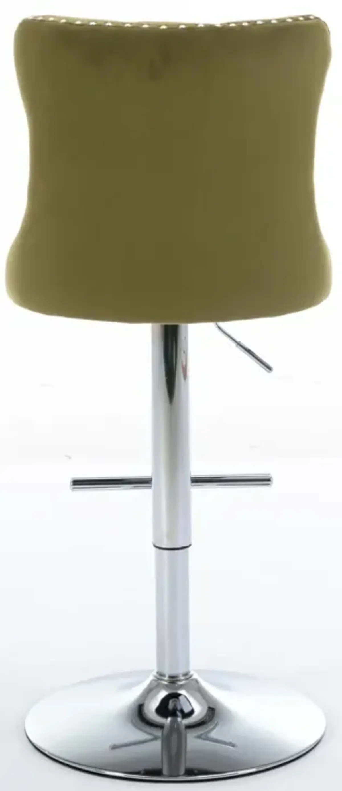 Swivel Velvet Barstools, Adjustable Height, Set of 2, Olive Green