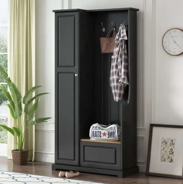 Streamdale Multifunctional Hall Tree With Bench and Cabinet