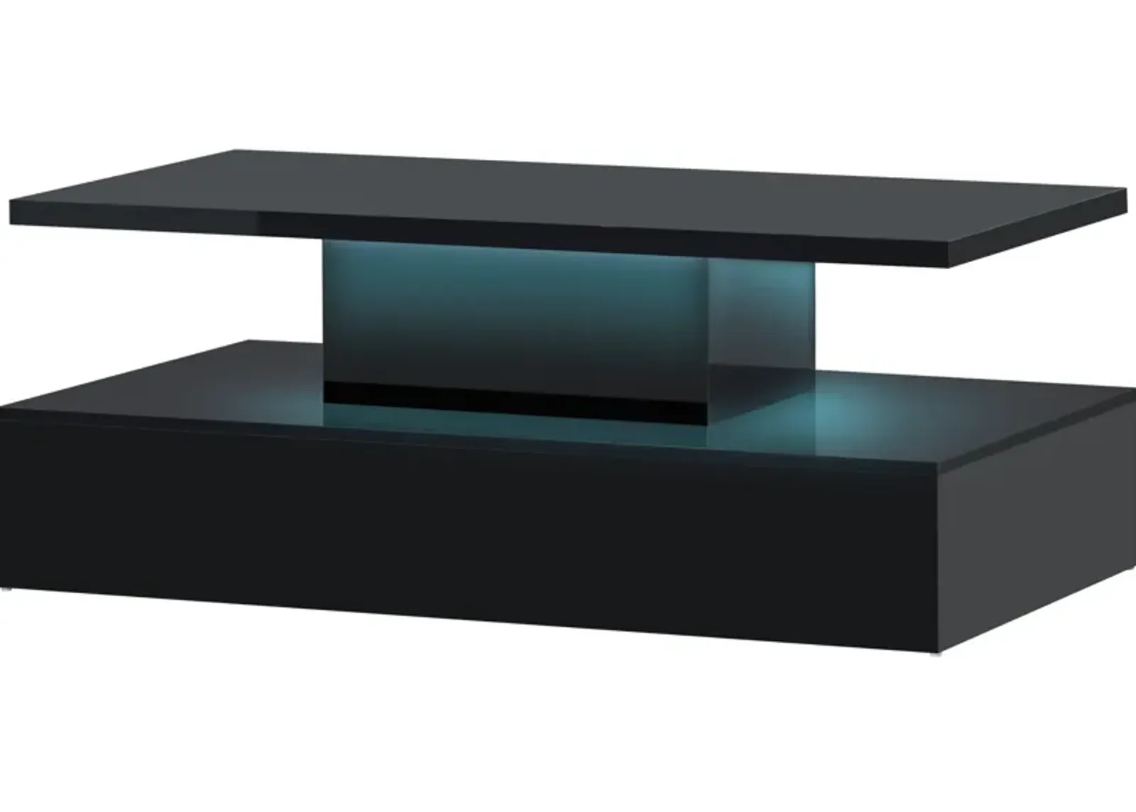 Merax Coffee Table Cocktail Table Modern Industrial Design with LED lighting