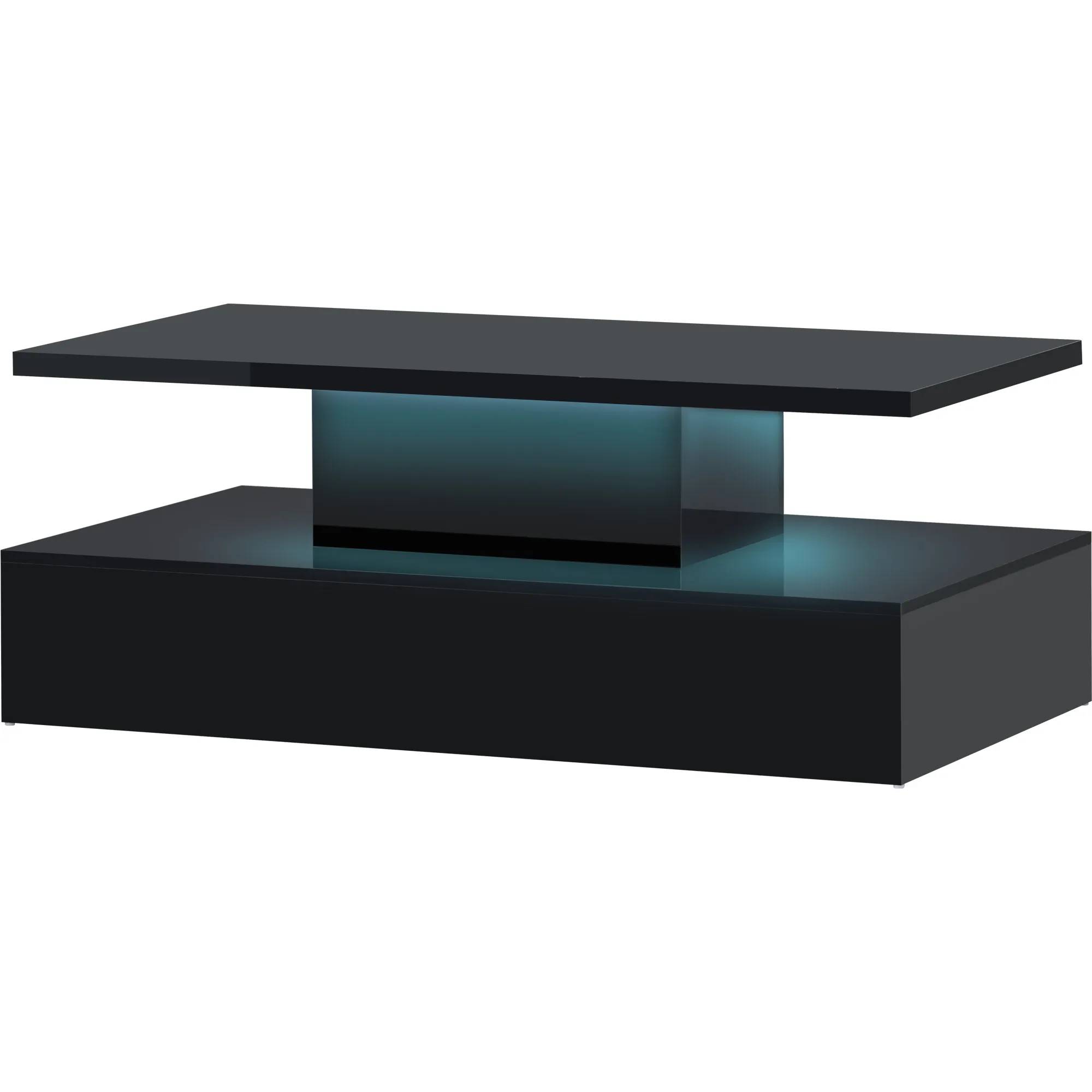 Merax Coffee Table Cocktail Table Modern Industrial Design with LED lighting