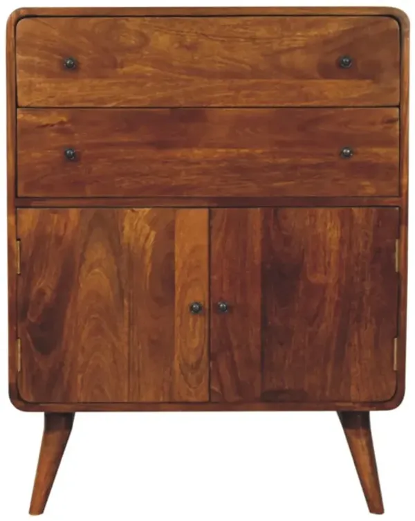 Artisan Furniture Solid Wood Curved Nordic Charm Cabinet