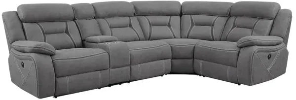 Coaster Co. of America Higgins Upholstered Power Reclining Sectional Sofa Grey