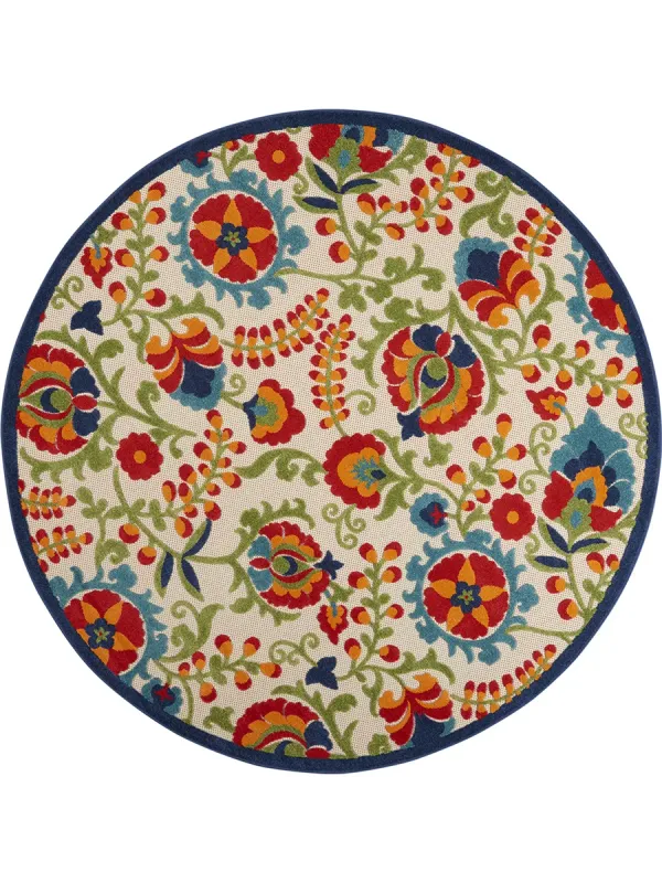 Aloha ALH17 Multicolor 7'10" x Round Rug