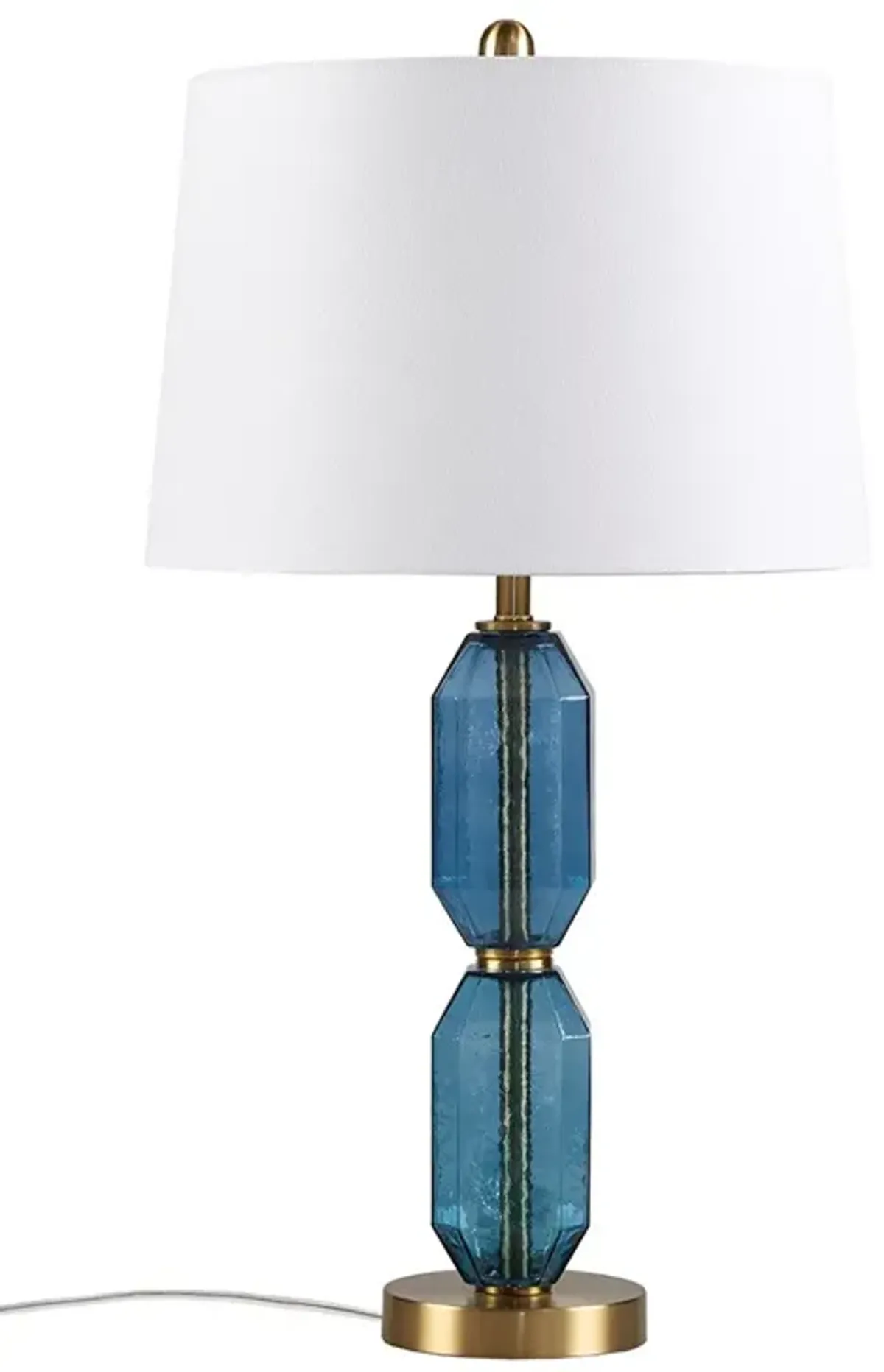 Gracie Mills Roxanne Modern Faceted Brown Glass Table Lamp with 9W LED Bulb