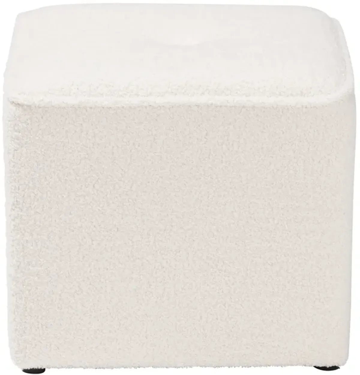 Baxton Studio Isaiah Modern and Contemporary Ivory Boucle Upholstered Ottoman