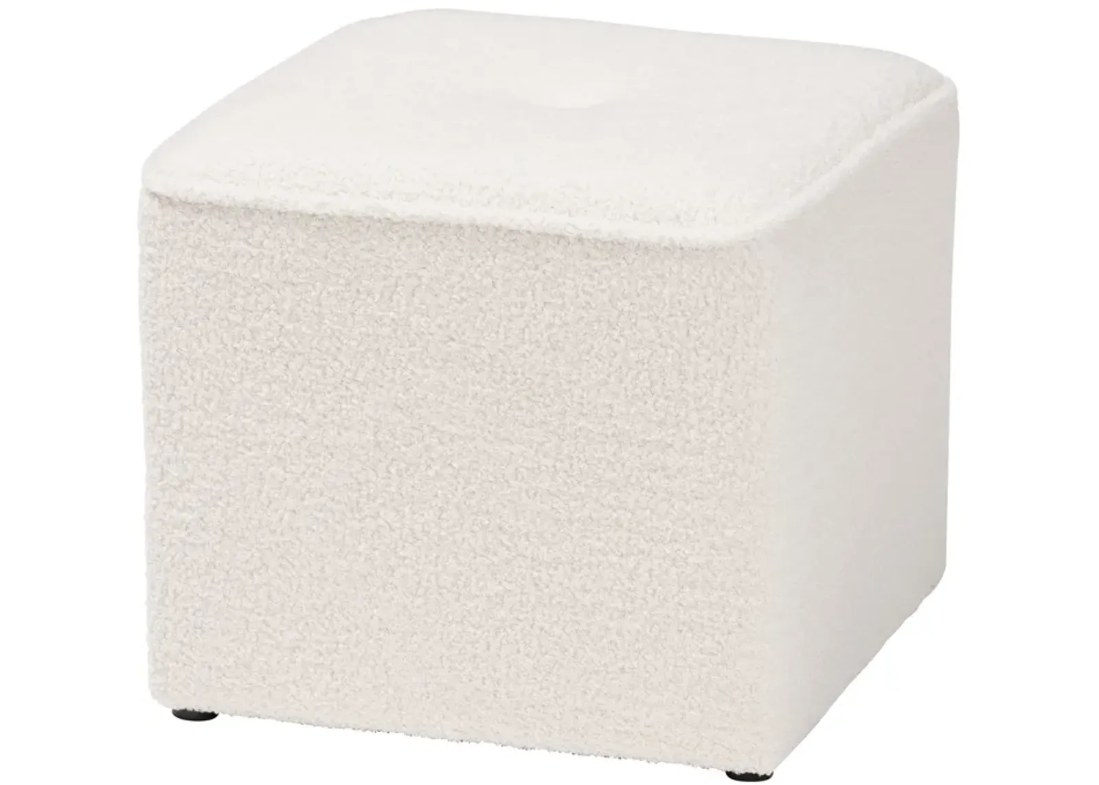 Baxton Studio Isaiah Modern and Contemporary Ivory Boucle Upholstered Ottoman