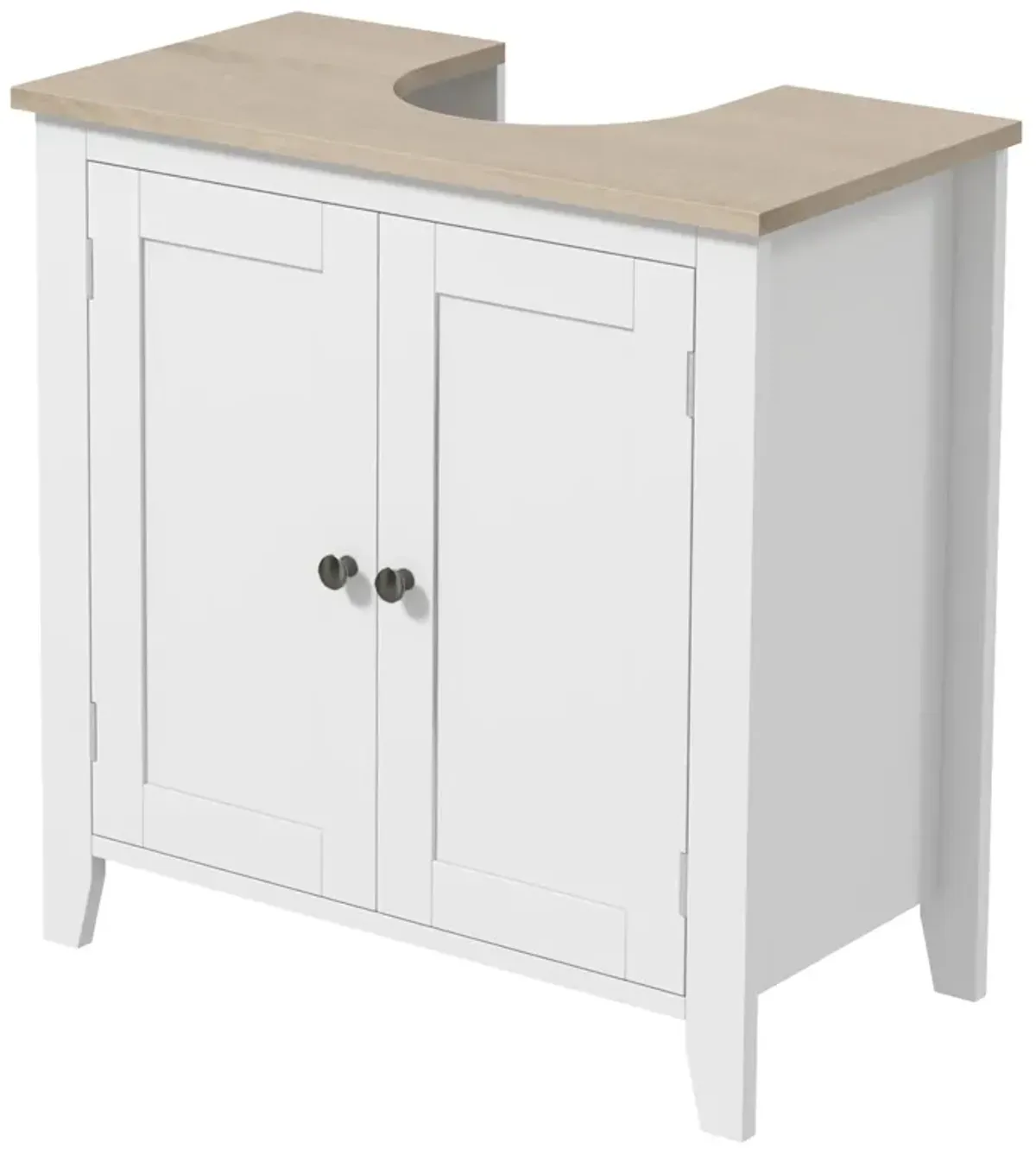 Short Pedestal Under Sink Cabinet Storage Standing Unit w/ 2 Door Space Saver