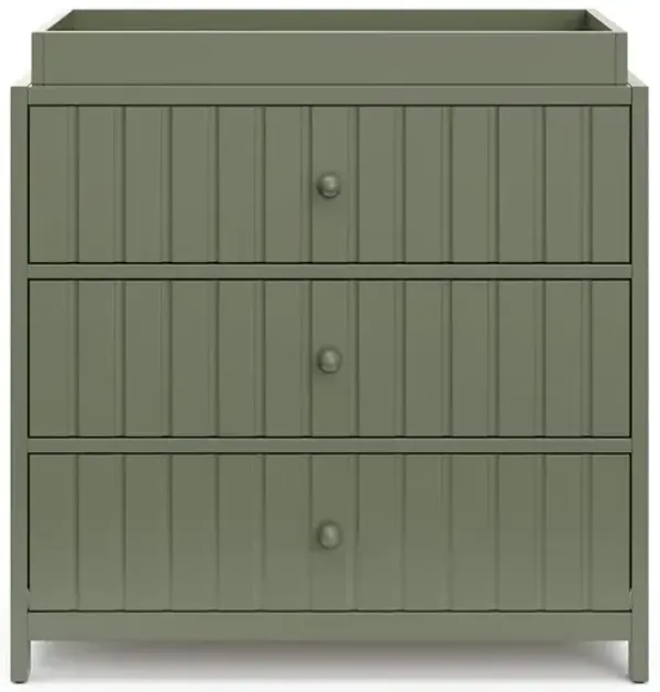 Graco Teddi 3 Drawer Chest with Changing Table Topper (Olive)
