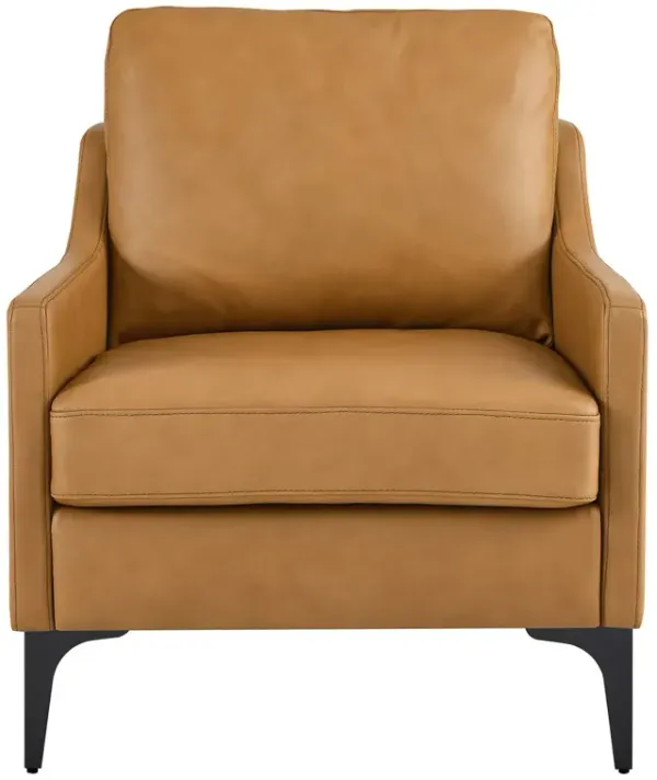 Corland Leather Armchair Brown