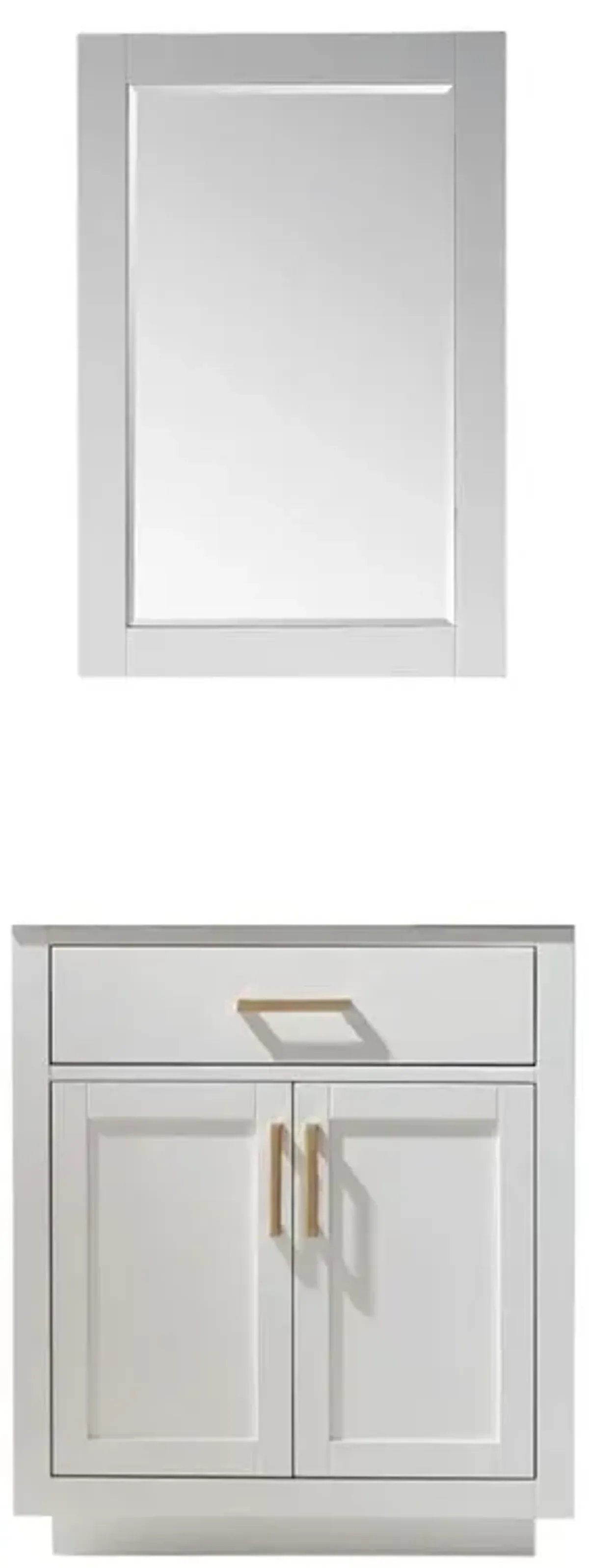 Altair 30 Single Bathroom Vanity Cabinet Only in White and mirror, without Countertop