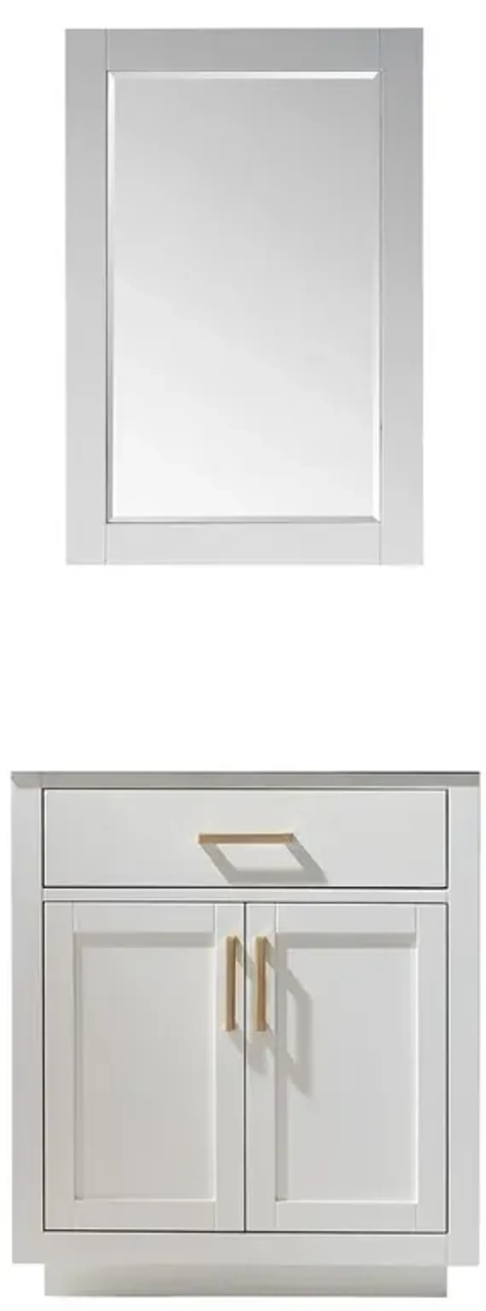 Altair 30 Single Bathroom Vanity Cabinet Only in White and mirror, without Countertop